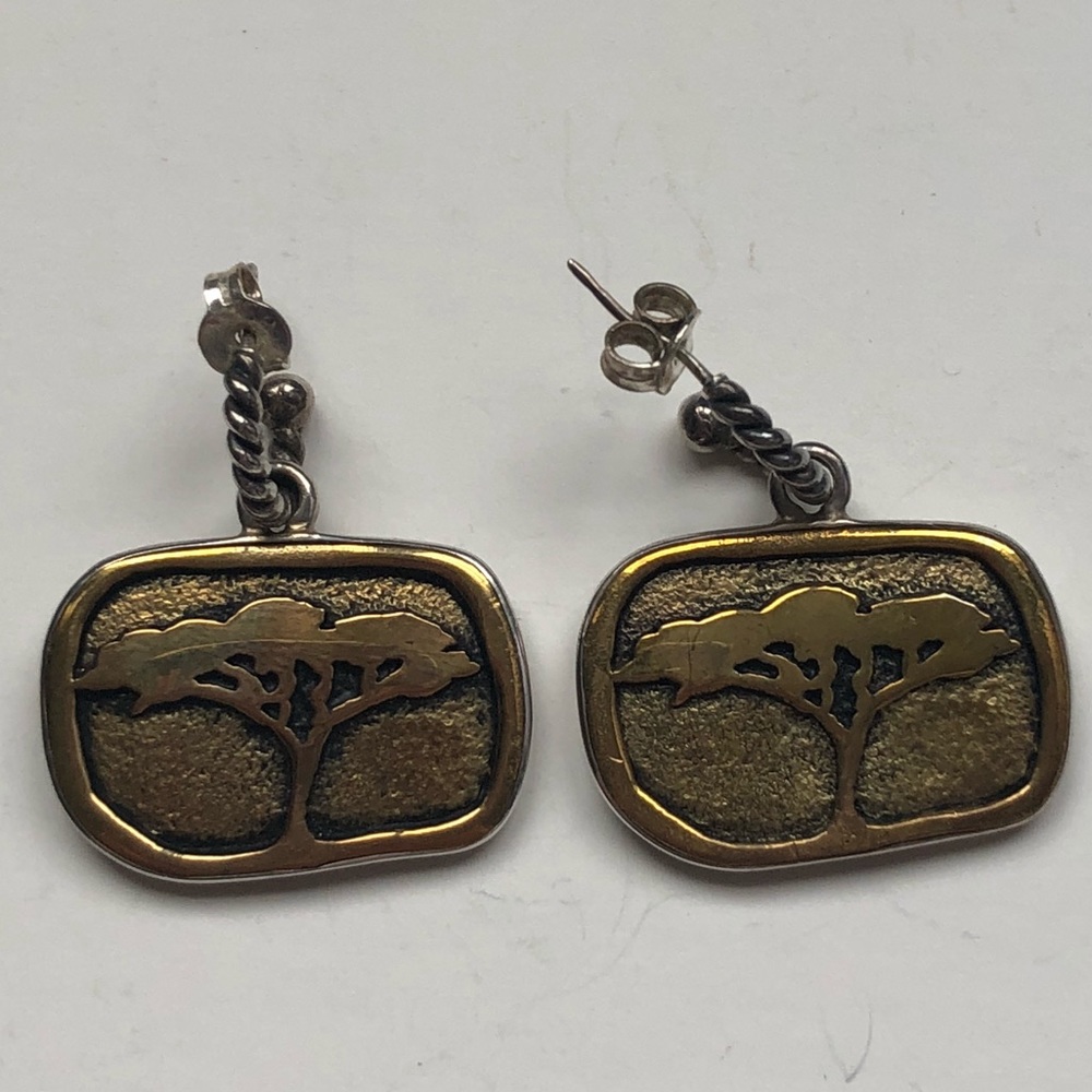 Sterling silver tree of life earrings
